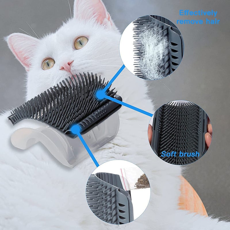 Pups&Pets فرشاة تنظيف القطط الذاتية لجدران الزاوية، فرشاة ناعمة لتدليك القطط ذات الفراء القصير والطويل، لعبة تدليك أكثر نعومة للقطط والجراء (اللون حسب المتوفر) - Image 4
