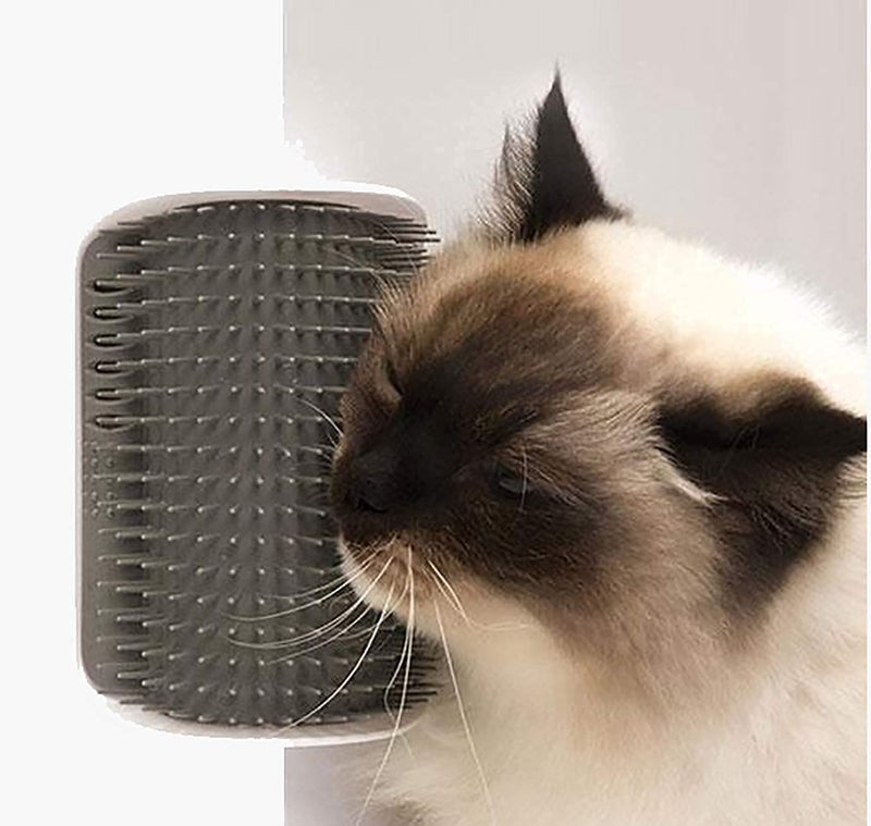 Pups&Pets فرشاة تنظيف القطط الذاتية لجدران الزاوية، فرشاة ناعمة لتدليك القطط ذات الفراء القصير والطويل، لعبة تدليك أكثر نعومة للقطط والجراء (اللون حسب المتوفر) - Image 1