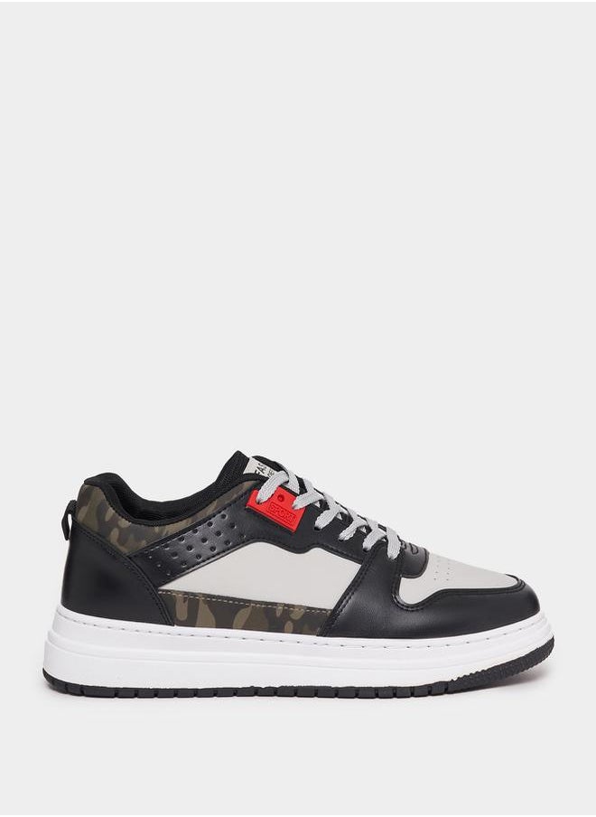 Styli Color Block Camo Print Lace Up Sneakers  - Image 1