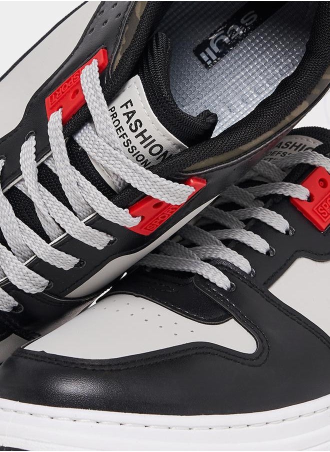 Styli Color Block Camo Print Lace Up Sneakers  - Image 4
