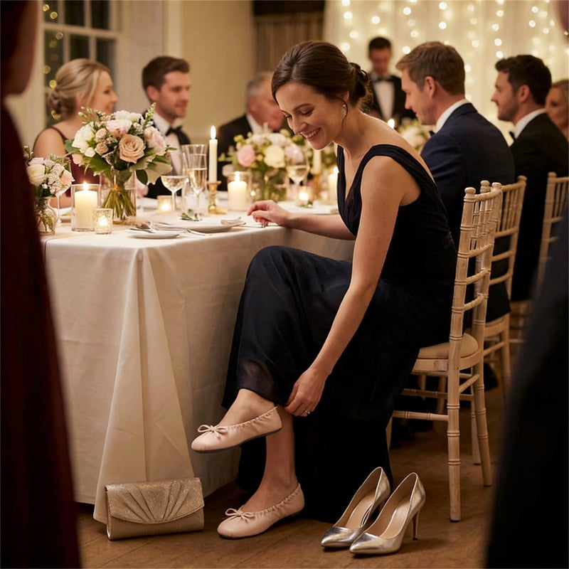 Rolly Flats Women's Foldable Ballet Flats â€“ Portable Flat Shoes for Travel and Wedding that Fit in Your Purse (M, Nude) - Image 3