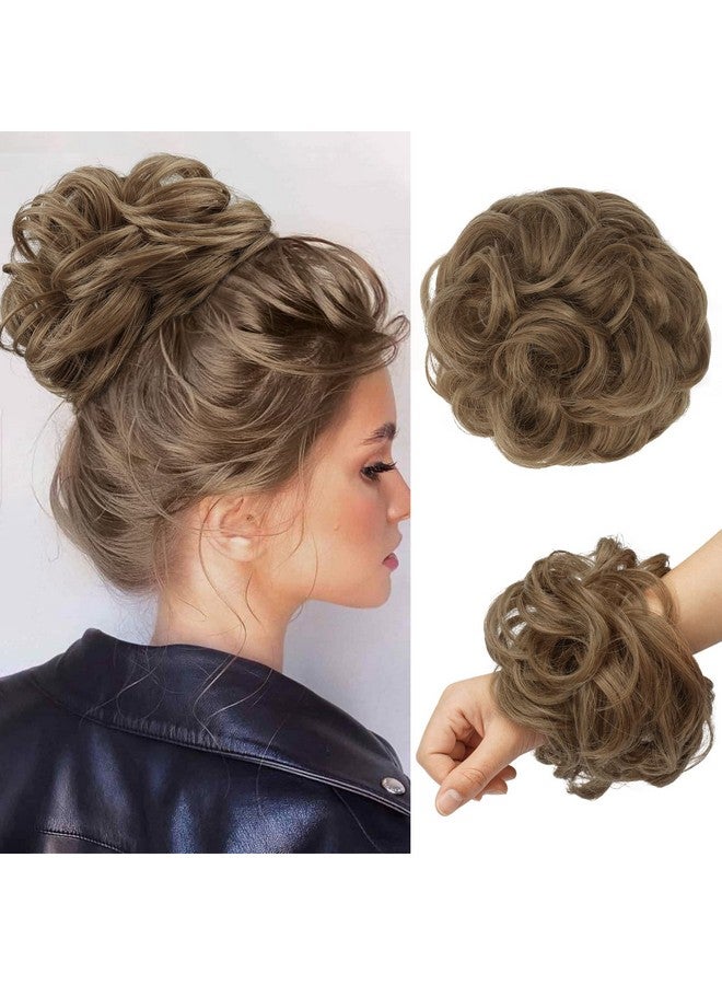 فيشبن قطعة شعر على شكل كعكة فوضوية مجعدة، وصلات شعر كبيرة مجعدة، وصلات شعر بني فاتح، مزيج أشقر طبيعي، اصطناعي، قطع شعر أوبدو للنساء والفتيات - Image 1
