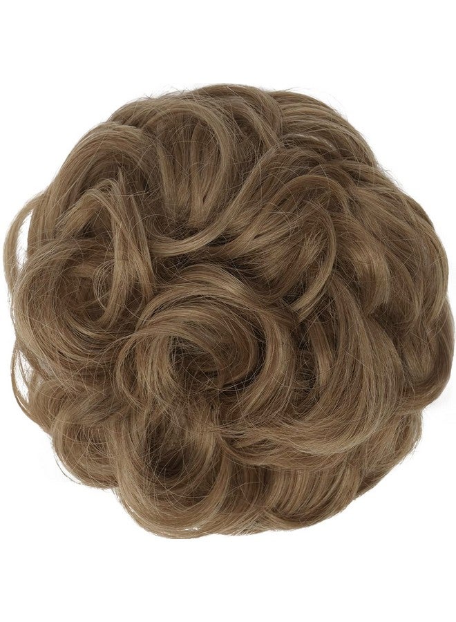 فيشبن قطعة شعر على شكل كعكة فوضوية مجعدة، وصلات شعر كبيرة مجعدة، وصلات شعر بني فاتح، مزيج أشقر طبيعي، اصطناعي، قطع شعر أوبدو للنساء والفتيات - Image 2