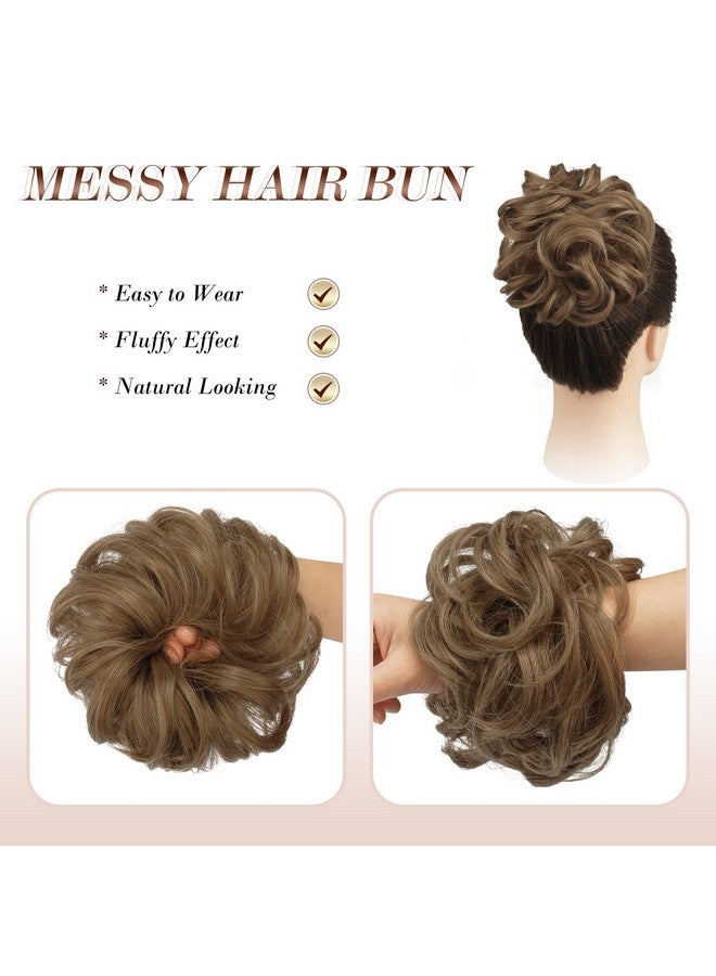 فيشبن قطعة شعر على شكل كعكة فوضوية مجعدة، وصلات شعر كبيرة مجعدة، وصلات شعر بني فاتح، مزيج أشقر طبيعي، اصطناعي، قطع شعر أوبدو للنساء والفتيات - Image 3
