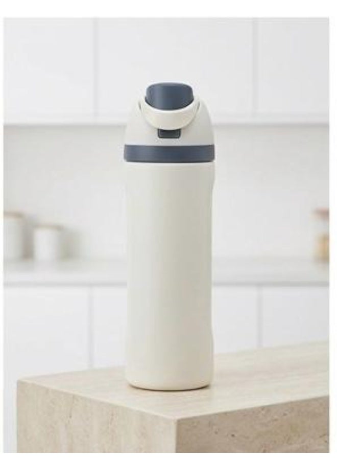 Stainless steel bottle with straw, 800 ml