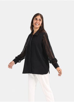 Clue Classic Blouse in Lace Sleeves  - Image 1
