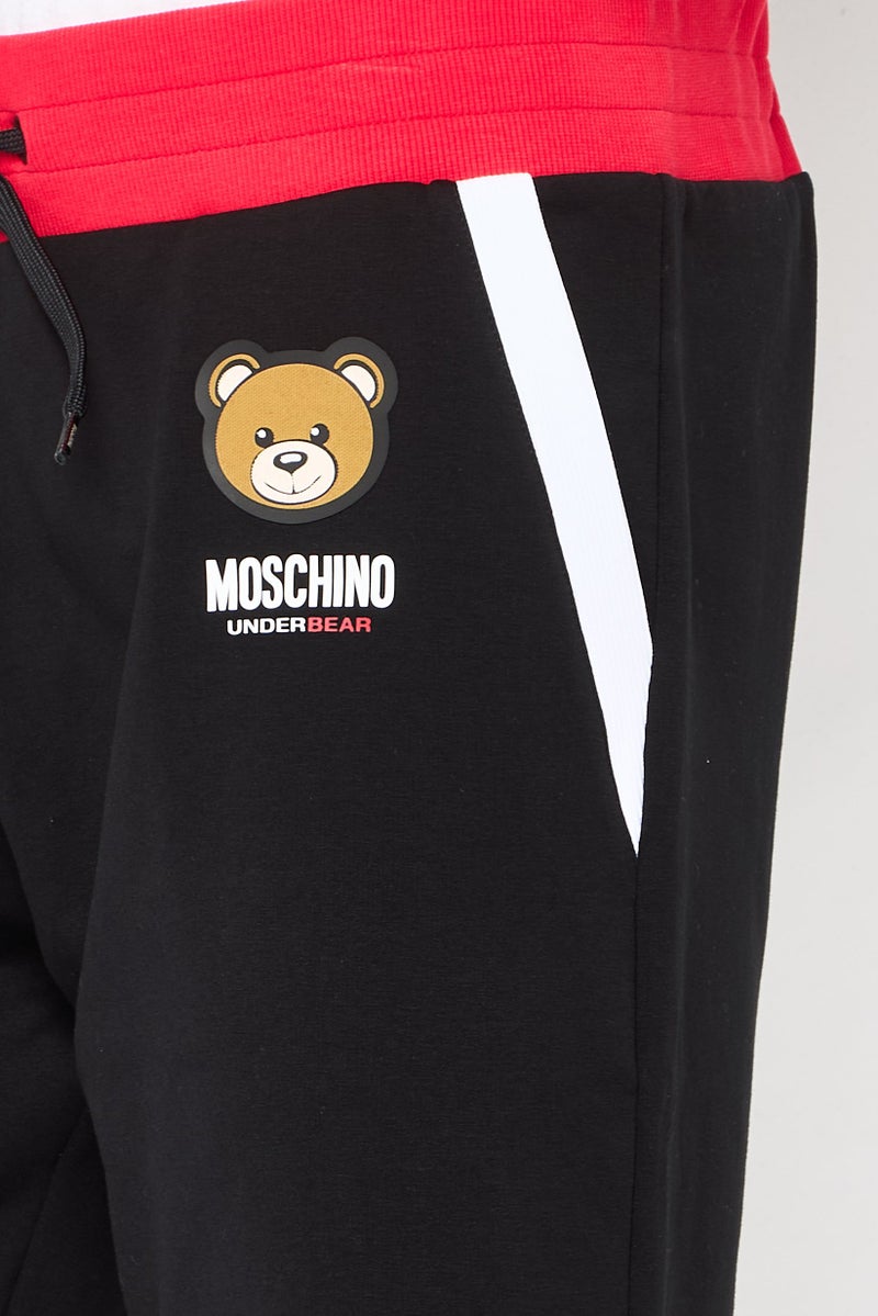MOSCHINO Men Brand Logo Basic Sleepwear Shorts, Black - Image 3