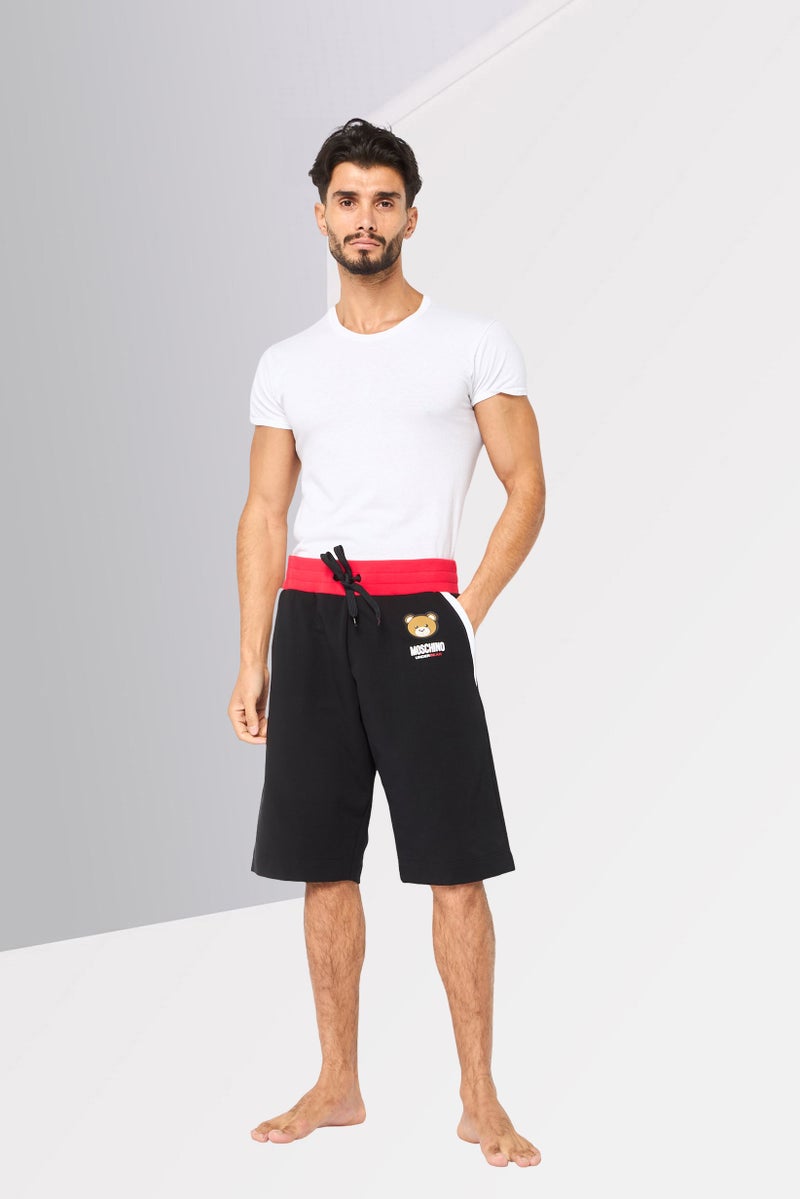 MOSCHINO Men Brand Logo Basic Sleepwear Shorts, Black - Image 2
