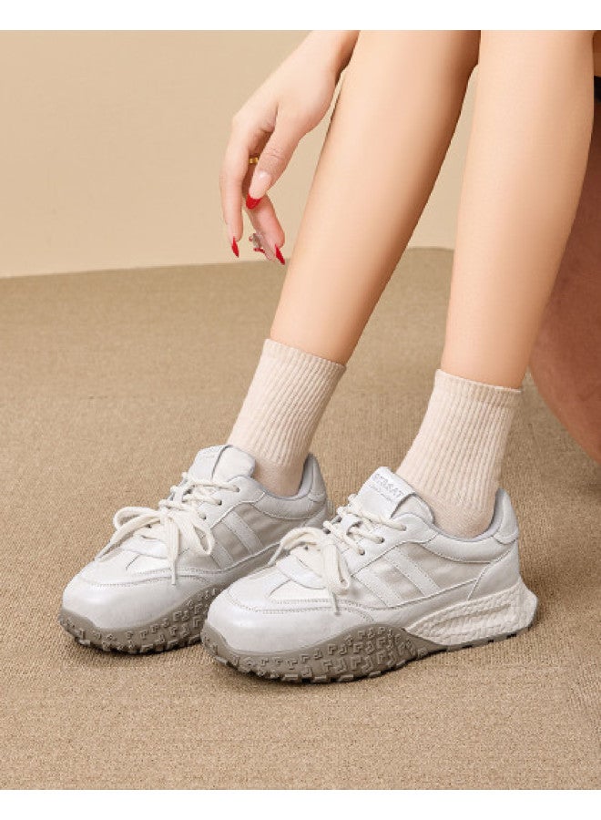 St&Sat Dexun Shoes Women 2025 Spring New Soft Sole Soft Upper Versatile Casual Sports Shoes White Sneakers Running Shoes - Image 1