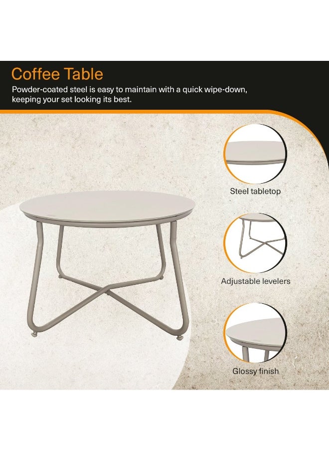 Pan Home Amaarah Outdoor Sofa Set 2+1+1+Ct - Cream  - Image 2
