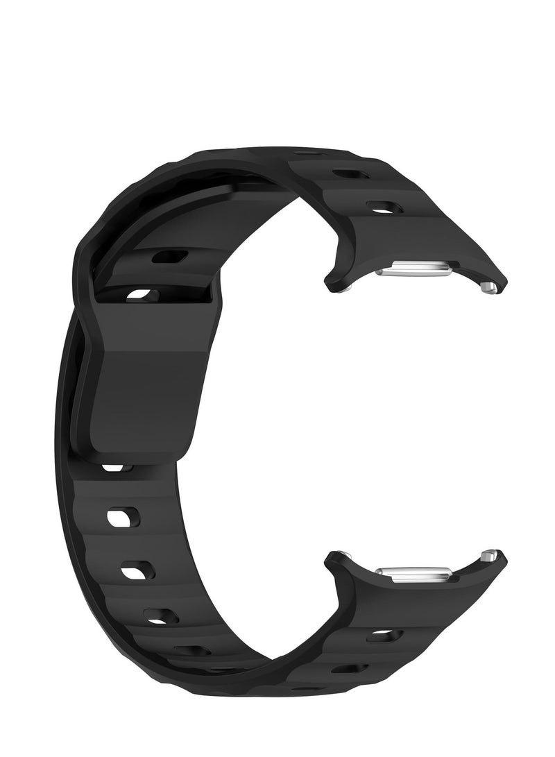 Compatible for Samsung Galaxy Watch Ultra 47mm Watch Band, Soft Silicone Sport Strap Women Men Replacement Accessory (Black) - Image 3