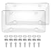 SCUARI 2PCS License Plate CoverCar Accessories Automotive Unbreakable Front Rear Car TagsPlastic Protective Shield with Screws CapsProtective Shield for Front RearFits Standard US License Plates - Image 2