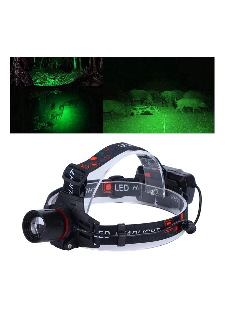 Headlamp Rechargeable, High Brightness Green Light Headlight USB Charging Waterproof Drop-proof for Hunting Fishing Hiking Cycling(Battery Included) - Image 1