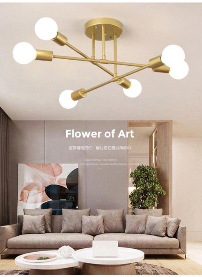 Generic 6 head Nordic Minimalist Pendant Light Ceiling Lamp LED Chandelier Suitable for Bedrooms Living Rooms, Bulbs not included  - Image 2