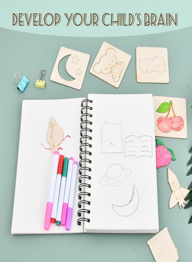 squishy 24Pcs Stencils for Craft and Art, Stencils for Kids, Wooden Painting Templates for Kids, Drawing Board for Home and Travel, Ideal for DIY Projects and Creative Art - Image 4