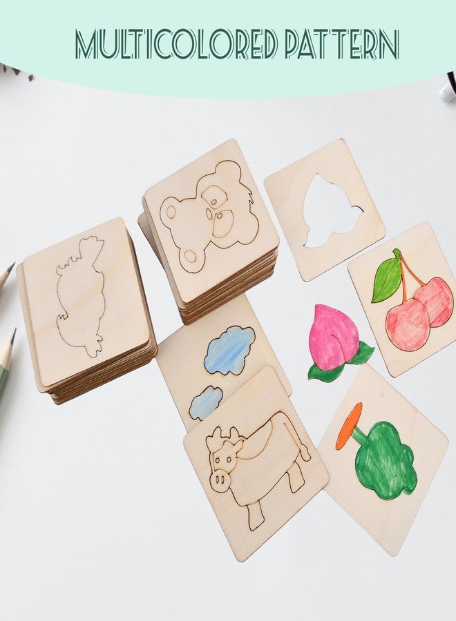 squishy 24Pcs Stencils for Craft and Art, Stencils for Kids, Wooden Painting Templates for Kids, Drawing Board for Home and Travel, Ideal for DIY Projects and Creative Art - Image 5