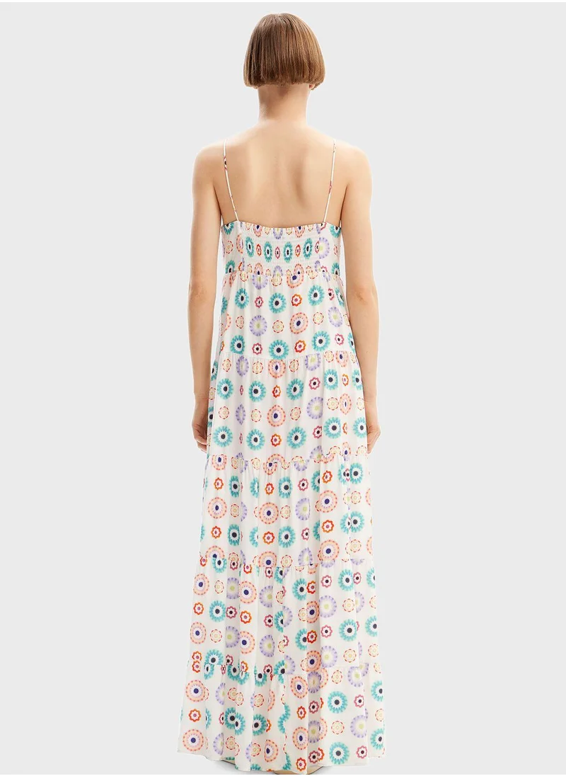 DESIGUAL Plunge Neck Strappy Dress