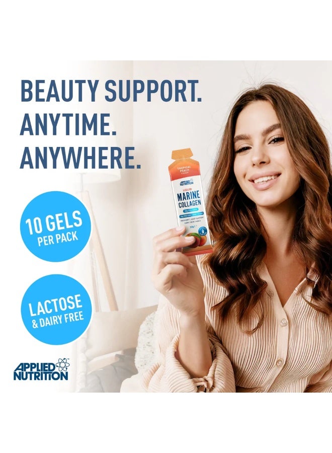 Applied Nutrition Liquid Marine Collagen, Tropical Peach – 10g Collagen per Serving, Supports Skin, Hair, Nails & Joints, Halal-Certified - Image 3