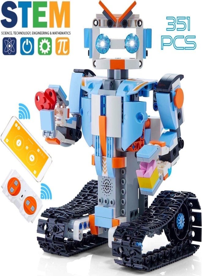 Build a Robot Remote Control Blocks Kit Intelligent RC Toy APP STEM Bricks Electric Educational Engineering Best 8-12+ Boys and Girls Kids Gift 351 Pieces Set - Image 1