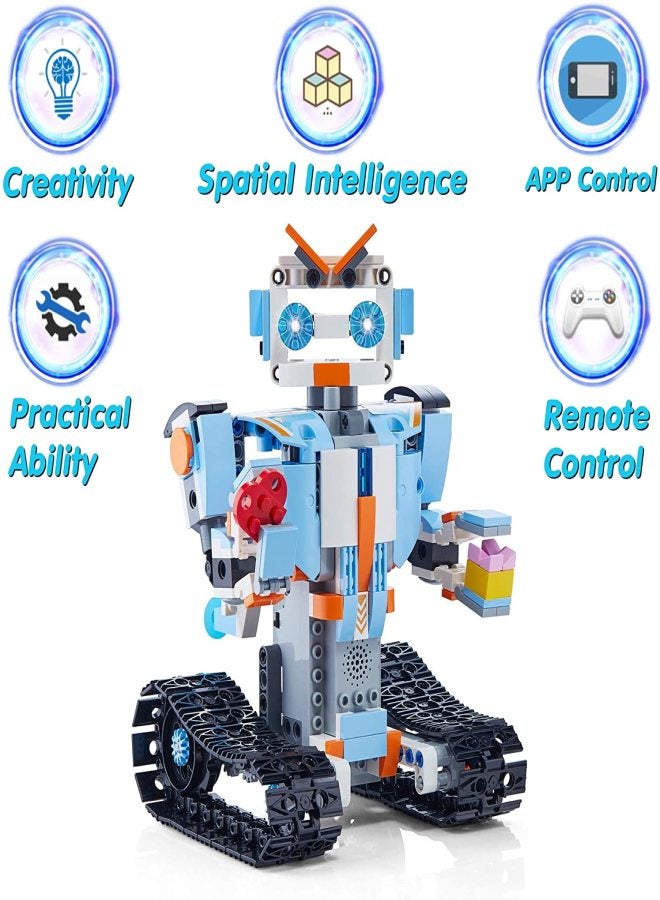 Build a Robot Remote Control Blocks Kit Intelligent RC Toy APP STEM Bricks Electric Educational Engineering Best 8-12+ Boys and Girls Kids Gift 351 Pieces Set - Image 4