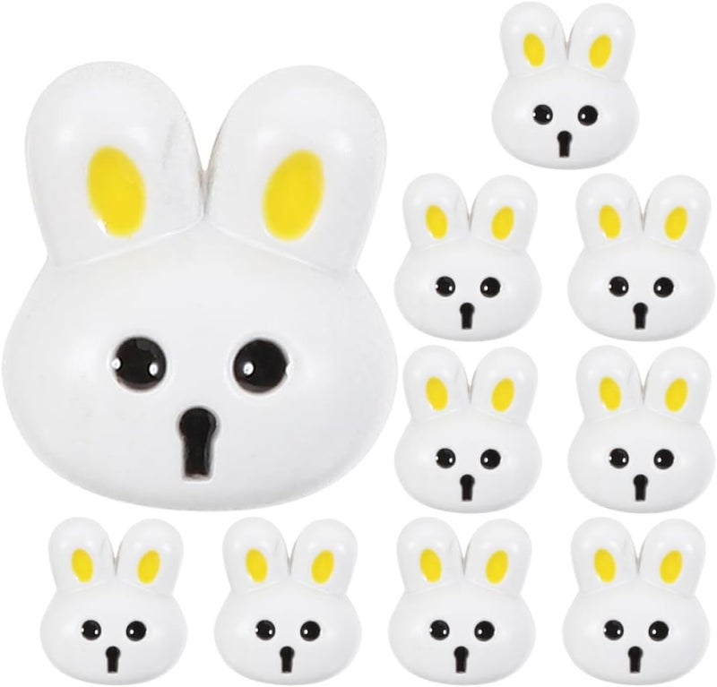 10pcs White Rabbit Buttons for ’s Coats Decorative Craft Sewing Buttons DIY Clothes Decoration - Image 1