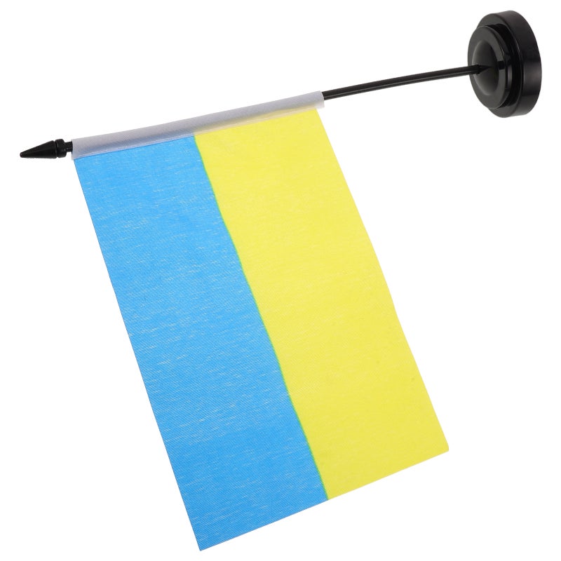 Table Flag Ukrainian Desk Flags with Stick and Base Desktop Ukrainian National Flag Decoration Banner for Office and Home - Image 1