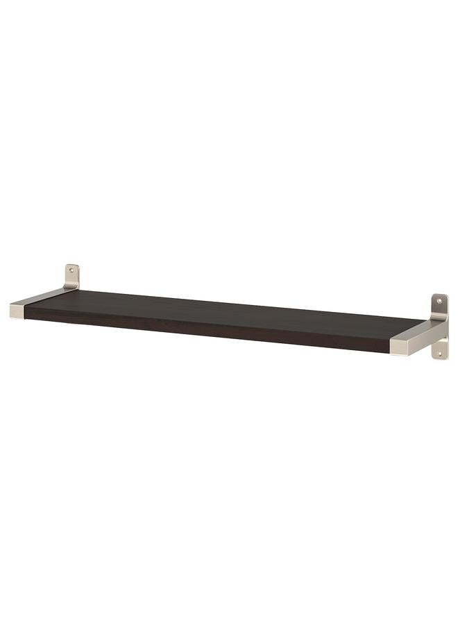 Zaboon Wall Shelf, Brown-Black/Nickel-Plated, 80X20 Cm - Image 1