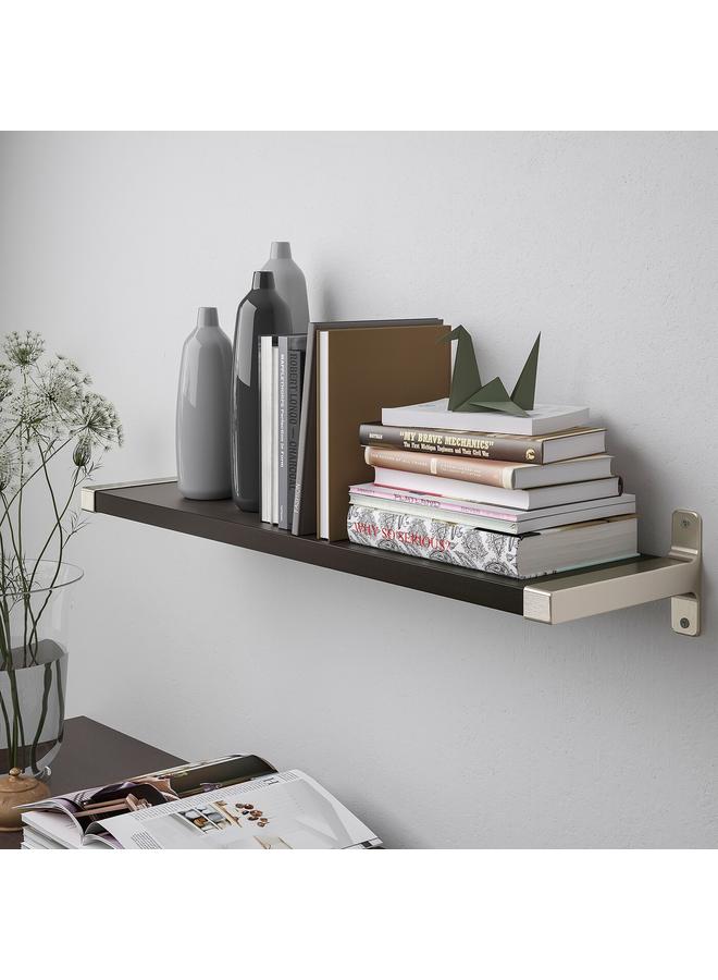 Zaboon Wall Shelf, Brown-Black/Nickel-Plated, 80X20 Cm - Image 2