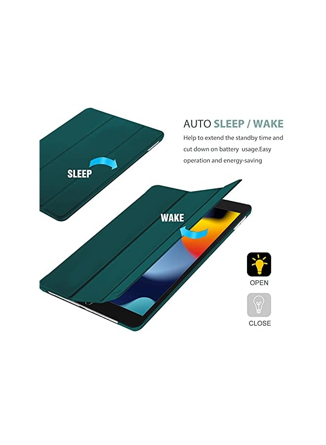 Procases Ipad 10.2 Case 2021 9Th Gen/ 2020 8Th Gen/ 2019 7Th Gen Case With Tempered Glass Screen Protector, Slim Stand Hard Shell Protective Smart Cover For 10.2” Ipad 9Th/8Th/7Th Generation -Emerald - Image 5