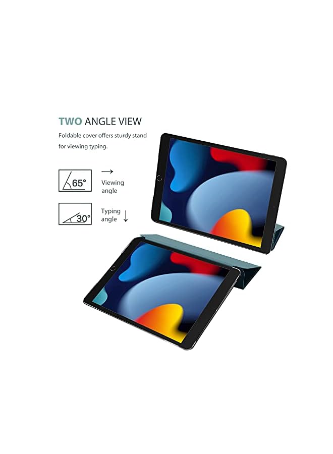 Procases Ipad 10.2 Case 2021 9Th Gen/ 2020 8Th Gen/ 2019 7Th Gen Case With Tempered Glass Screen Protector, Slim Stand Hard Shell Protective Smart Cover For 10.2” Ipad 9Th/8Th/7Th Generation -Emerald - Image 4