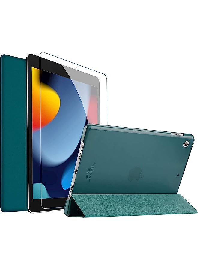 Procases Ipad 10.2 Case 2021 9Th Gen/ 2020 8Th Gen/ 2019 7Th Gen Case With Tempered Glass Screen Protector, Slim Stand Hard Shell Protective Smart Cover For 10.2” Ipad 9Th/8Th/7Th Generation -Emerald - Image 1