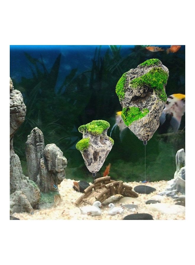 نيبمينينت حجر اسفنجي مغطى بالطحالب الصناعية بتصميم صخرة عائمة معلقة لزينة حوض الأسماك متعدد الألوان 13سم - Image 3