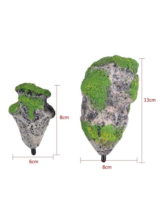 نيبمينينت حجر اسفنجي مغطى بالطحالب الصناعية بتصميم صخرة عائمة معلقة لزينة حوض الأسماك متعدد الألوان 13سم - Image 2