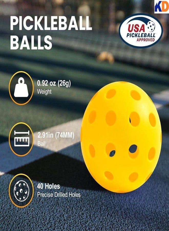 KNK Outdoor Pickleball - Approved, 40 Holes for Maximum Flight and Durability Skill Levels and Ideal for Recreational or Competitive Play! Get Yours Today! (Pack of 4) - Image 3