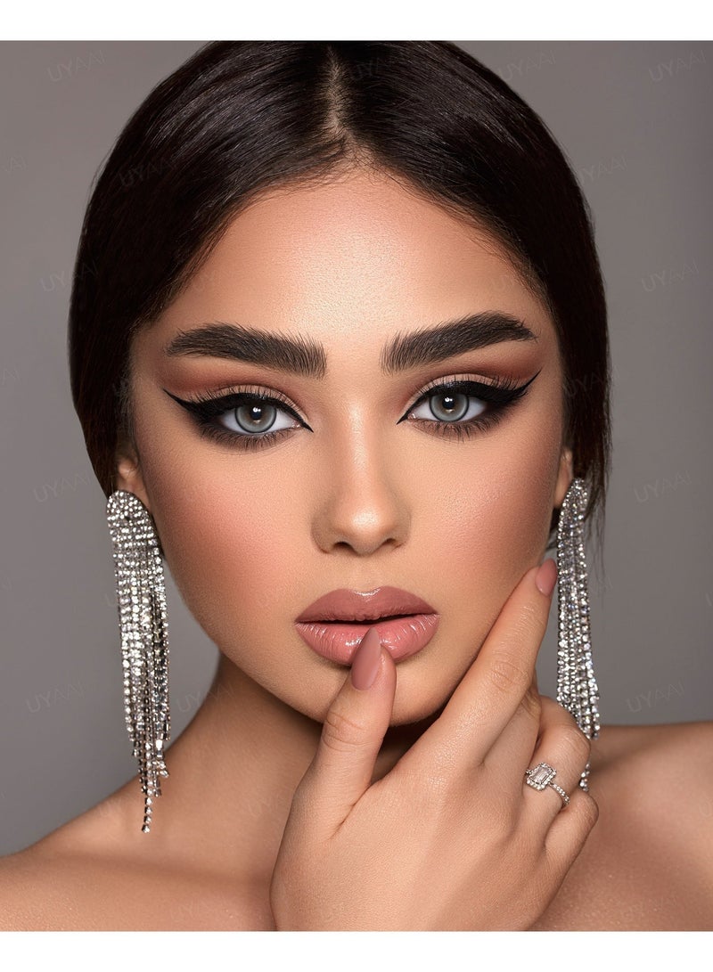 يواي عدسات لاصقة ملونة رمادية طبيعية ماركة UYAAI قابلة للاستخدام لمدة سنة، عدسات تجميلية مناسبة للجنسين، عدسات فاشن طبيعية، نسبة الماء 42% - Image 3