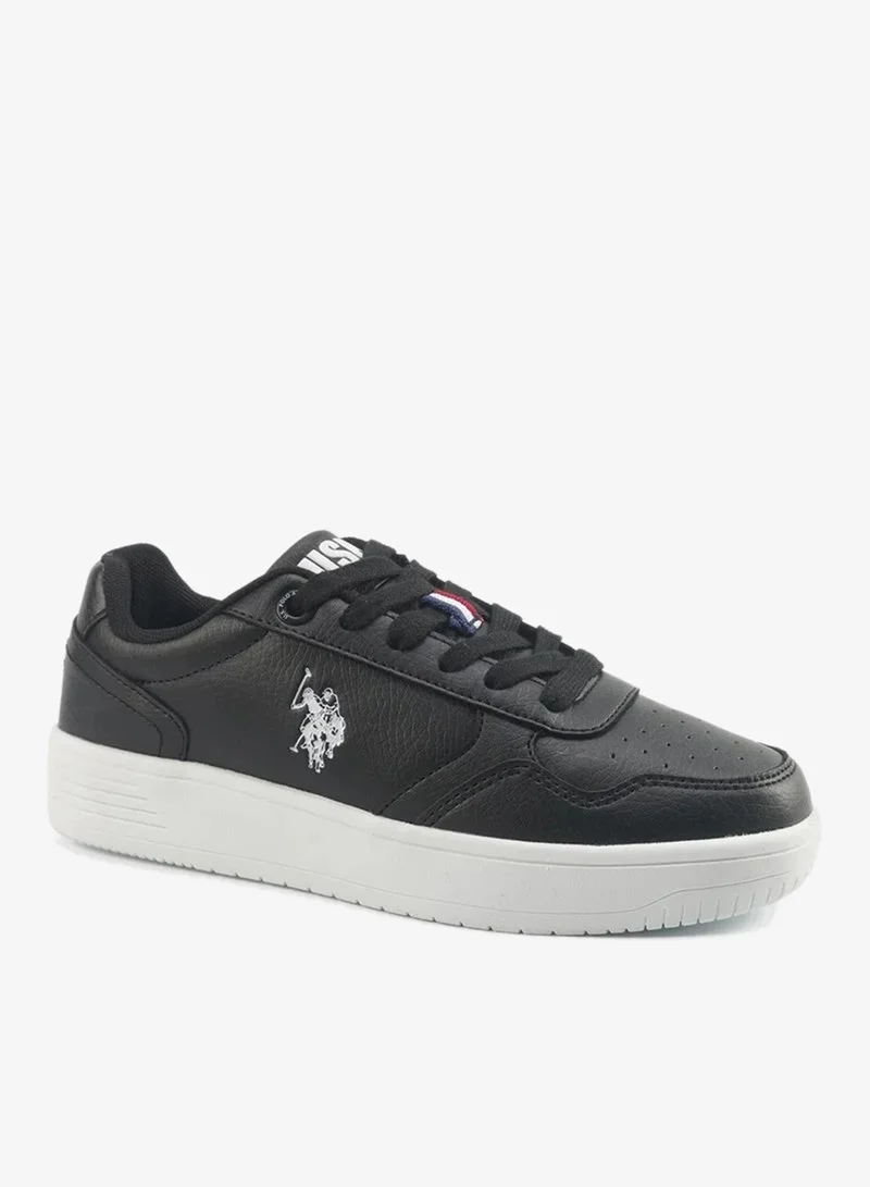 U.S. Polo Assn. black Men's Black Platform Sneakers – Lightweight Lace-Up Casual Shoes | Comfortable Everyday Lifestyle Sneakers for Men | Best Price UAE