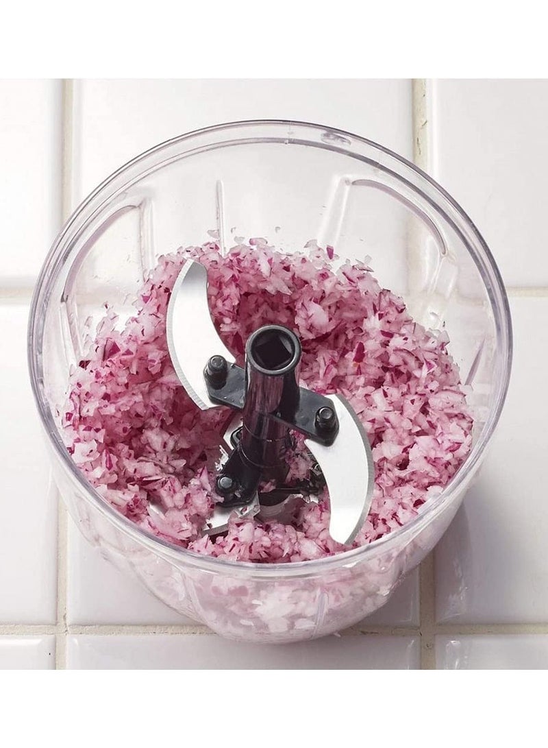 BLACKSTONE Handy Chopper Manual Food Chopper With Stainless Steel Blades Hand Powered Onion Chopper Vegetable Cutter Pull Chopper Green 900 ml  - Image 2