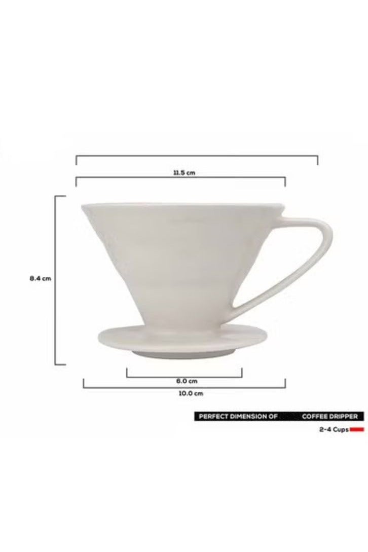 هومستر قمع قهوة تقطير سيراميك v60 مقاس v02 يكفي 1 الى 4 اكواب - Image 4