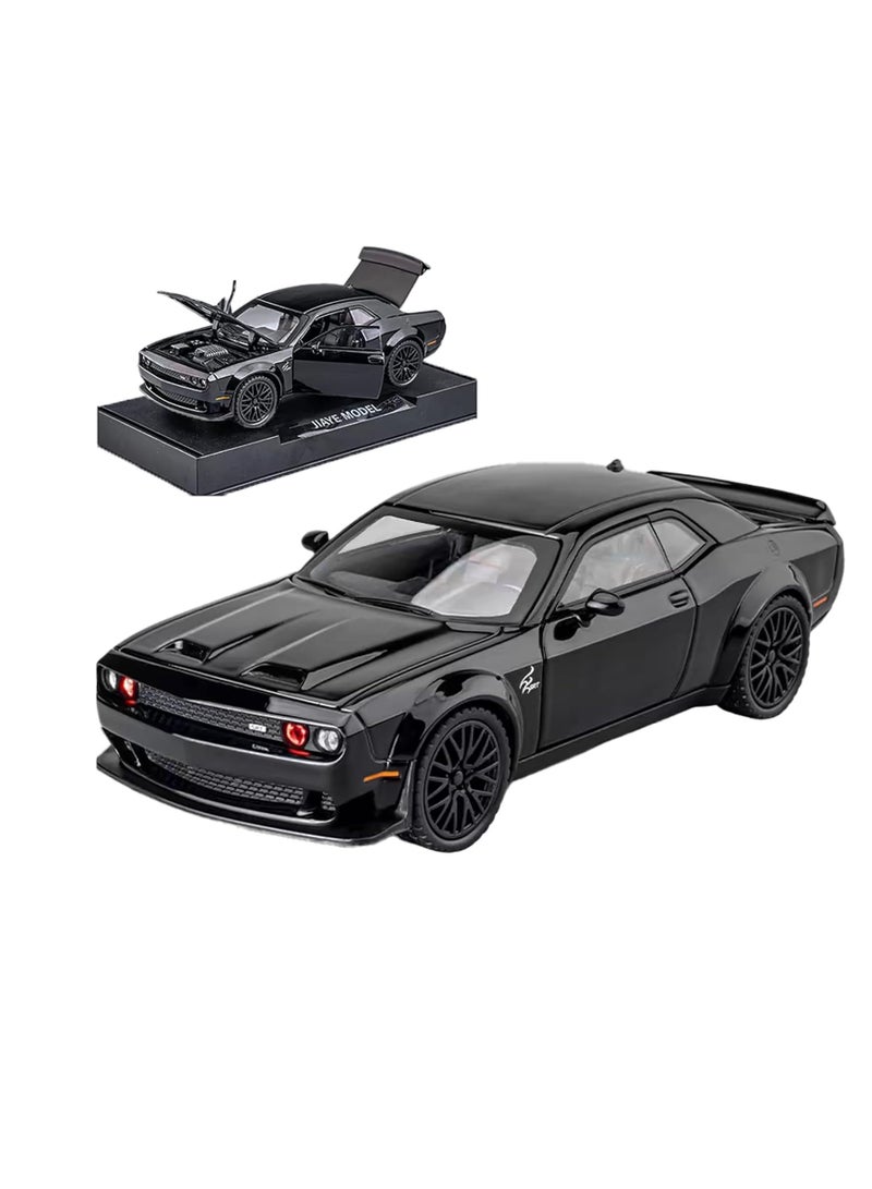 Toy Car Model 1/32 Dodge Challenger Hellcat Alloy Model Car with Light and Sound Collectible Model Cars Pull Back Toy Vehicles for Boys Children Age 3 + Year Old - Image 1