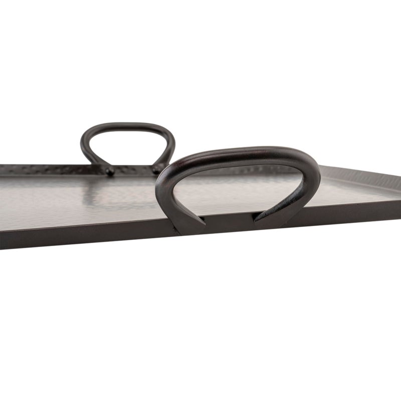 Get G.E.T. SSTPD-1915-ANT Heavy-Duty Metal Serving/Ottoman Tray with Handles, 19" x 15", Hammered Bronze - Image 3