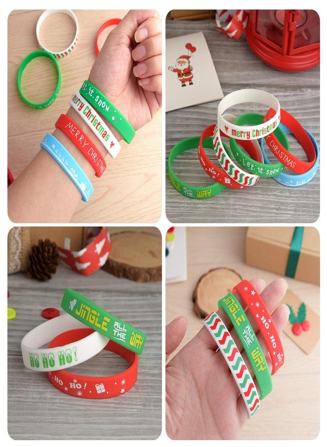FEPITO 70 Pieces Christmas Wristband Silicone Wristbands Rubber Band Bracelets for Christmas Party Decoration Supplies - Image 5