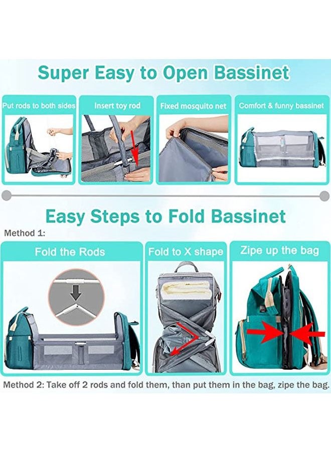 Arabest - New Style Multifunctional Portable Mommy Bed Backpack With Mosquito Net For Baby (Blue) - Image 1