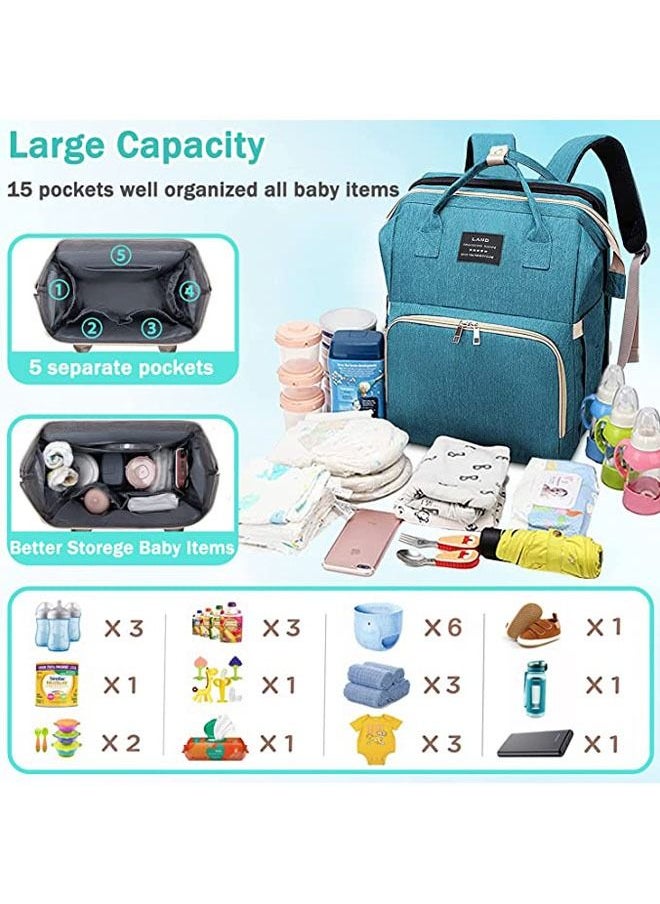 Arabest - New Style Multifunctional Portable Mommy Bed Backpack With Mosquito Net For Baby (Blue) - Image 1