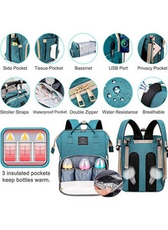 Arabest New Style Multifunctional Portable Mommy Bed Backpack With Mosquito Net For Baby (Blue)  - Image 3