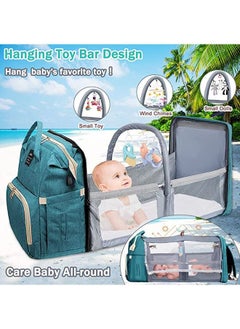 Arabest New Style Multifunctional Portable Mommy Bed Backpack With Mosquito Net For Baby (Blue)  - Image 2
