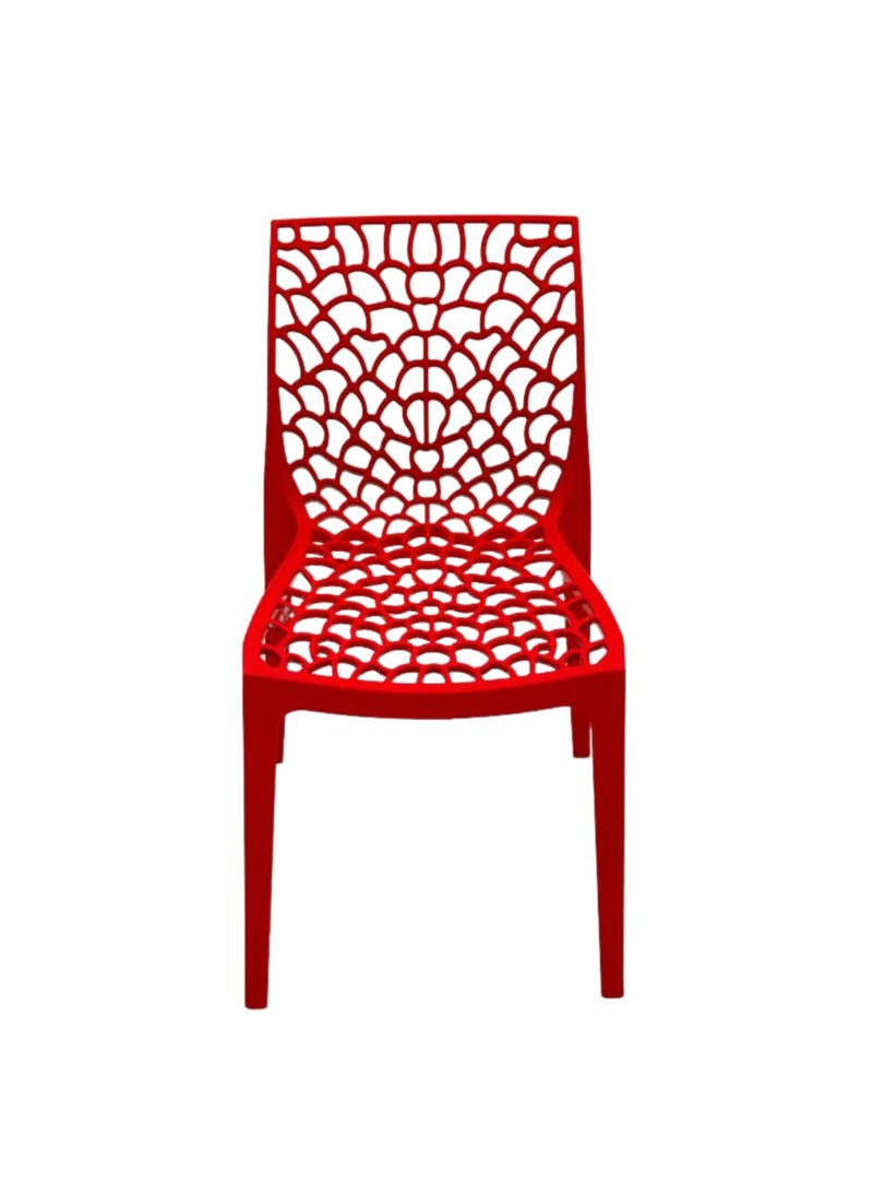 Generic Outdoor Plastic Web Chairs Set of 4 Red  - Image 4