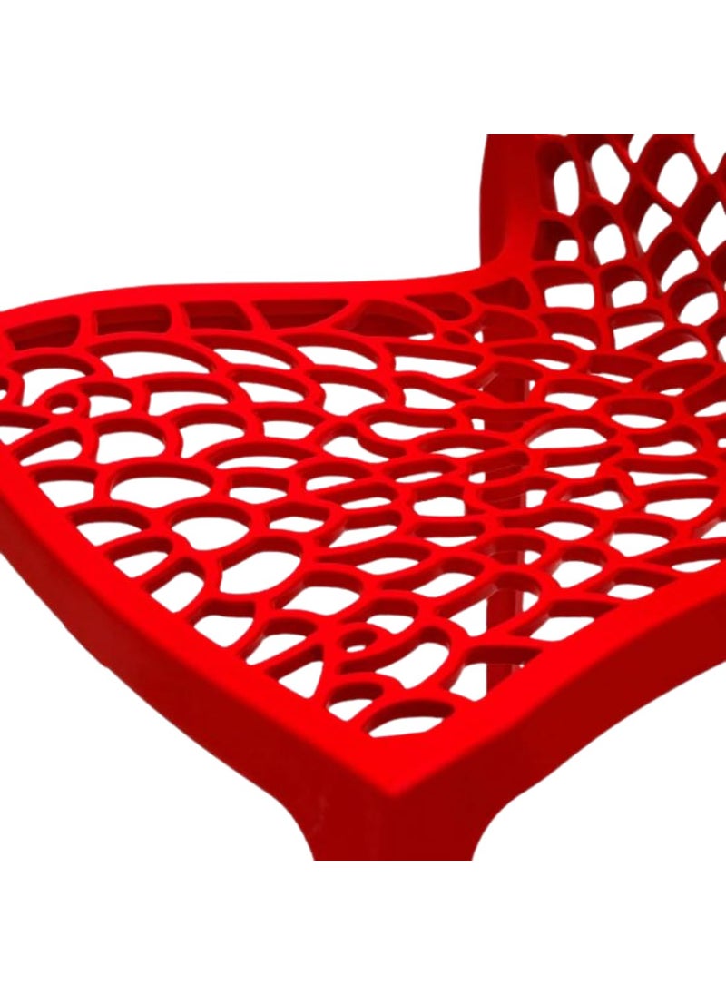 Generic Outdoor Plastic Web Chairs Set of 4 Red  - Image 2