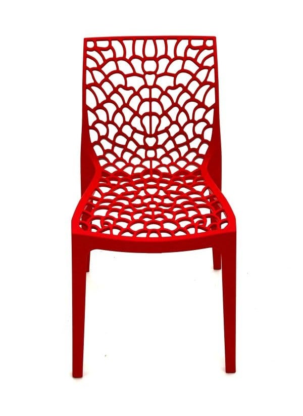 Generic Outdoor Plastic Web Chairs Set of 4 Red  - Image 5