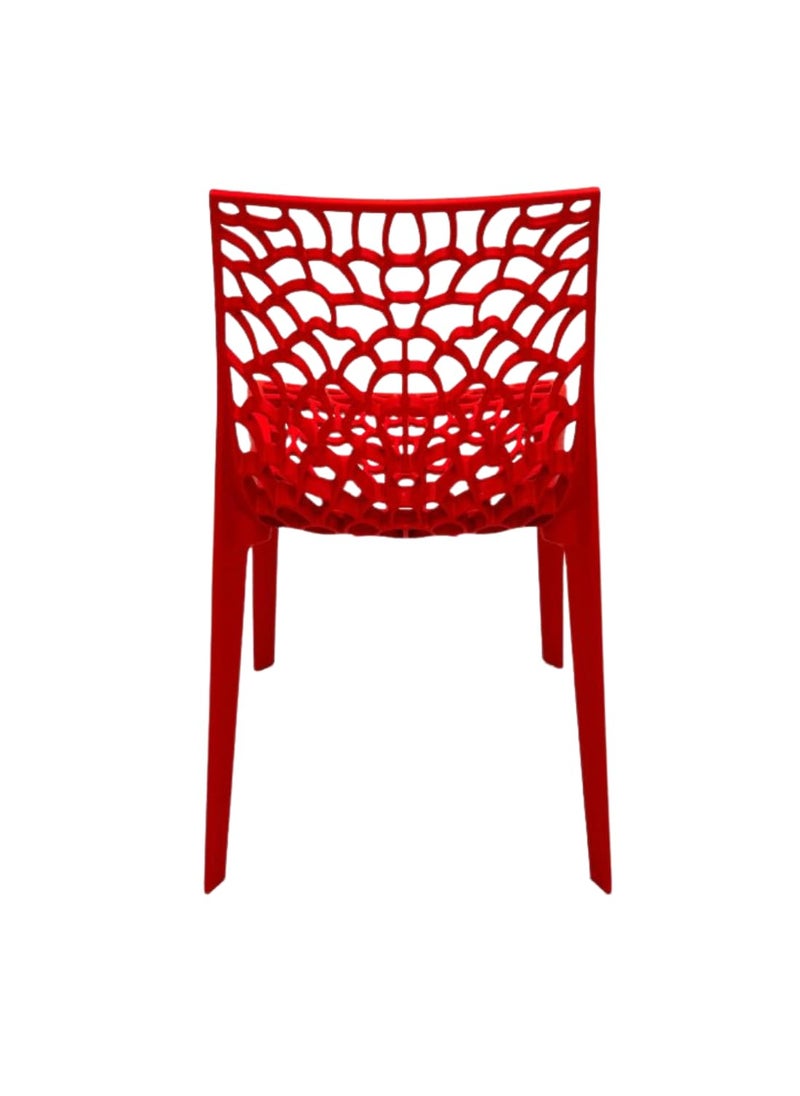 Generic Outdoor Plastic Web Chairs Set of 4 Red  - Image 3