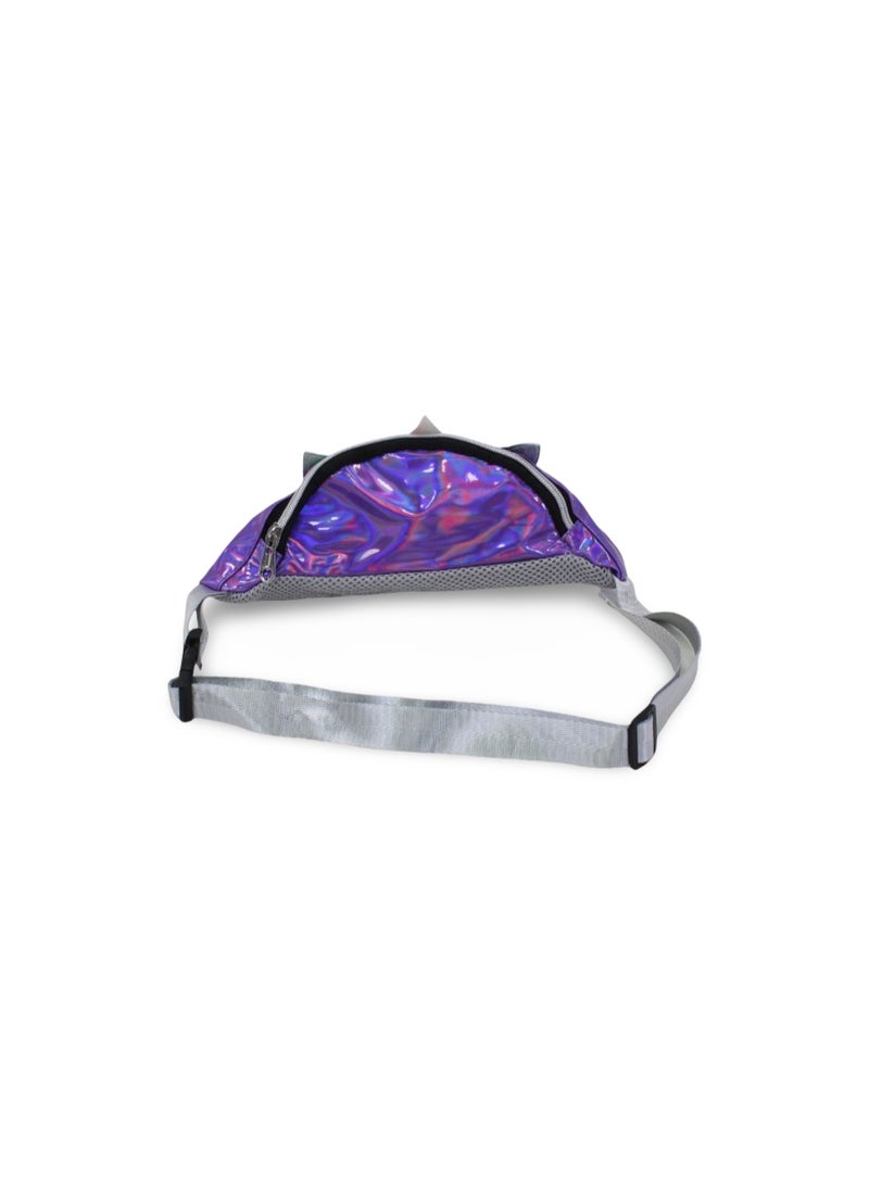 Waist Bag – Shiny Purple with Unicorn Design - Image 2